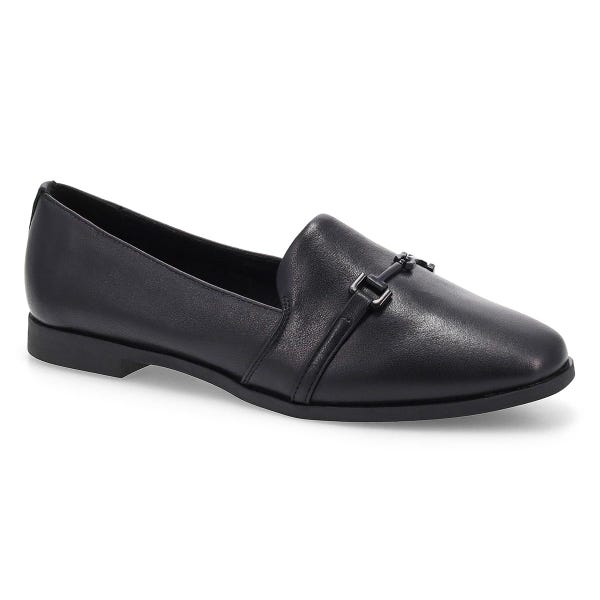 Women's  Peyton Bit Leather Slip On Flat - Black