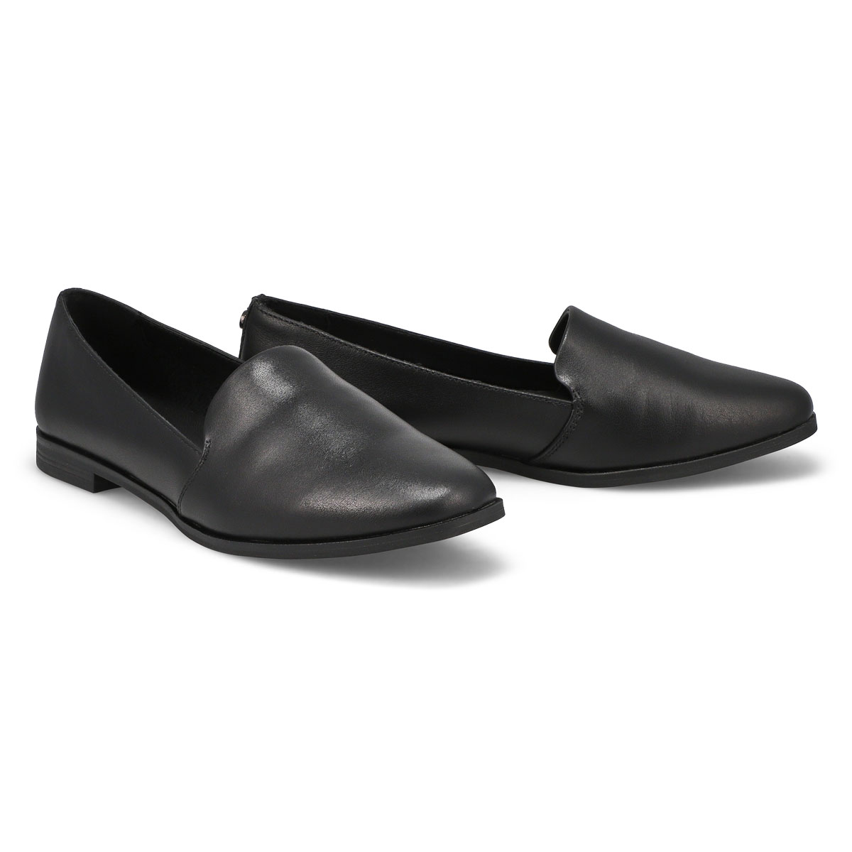 Women's Peyton Leather Slip On Flat - Black