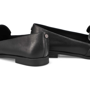 Women's Peyton Leather Slip On Flat - Black