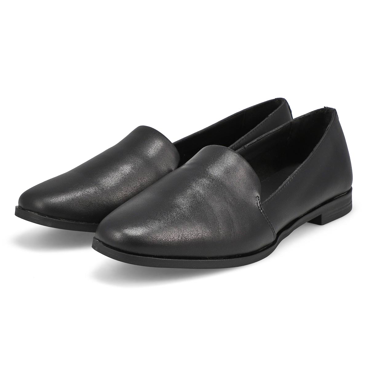 Women's Peyton Leather Slip On Flat - Black