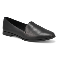 Women's Peyton Leather Slip On Flat - Black