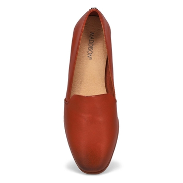 Women's Peyton Leather Slip On Flat - Cognac