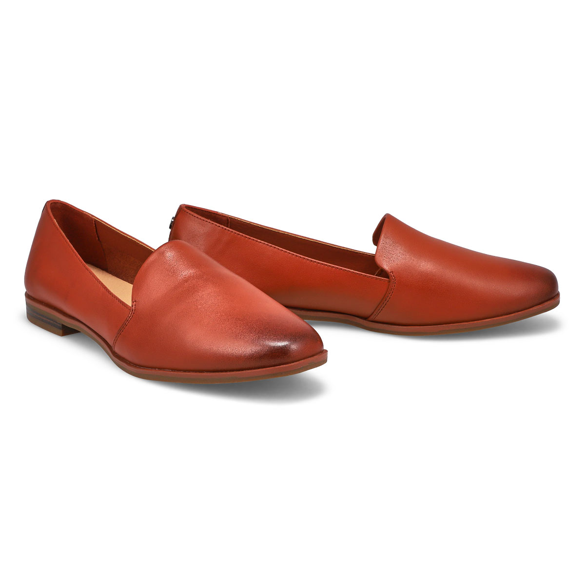 Women's Peyton Leather Slip On Flat - Cognac