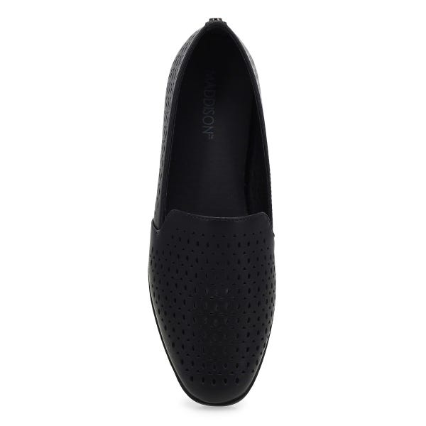 Flâneur en cuir PEYTON PERFORATED, noir, femmes