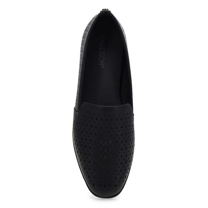Flâneur en cuir PEYTON PERFORATED, noir, femmes
