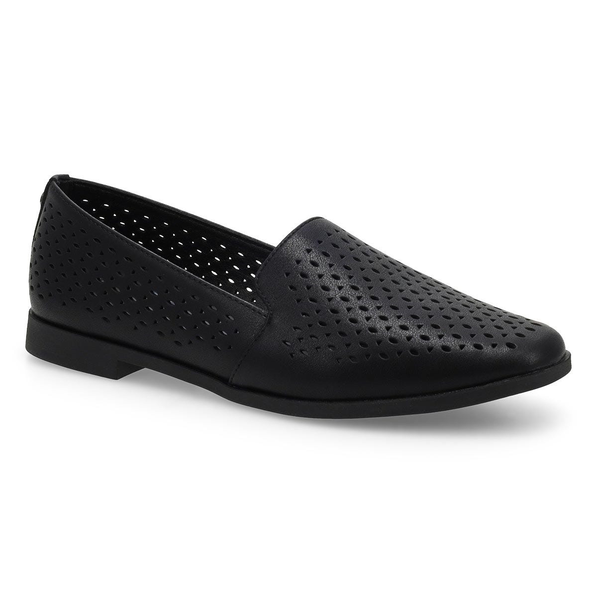 Flâneur en cuir PEYTON PERFORATED, noir, femmes