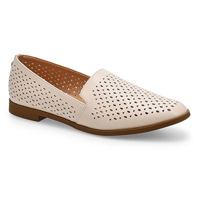 Flâneur en cuir PEYTON PERFORATED, crème, femmes