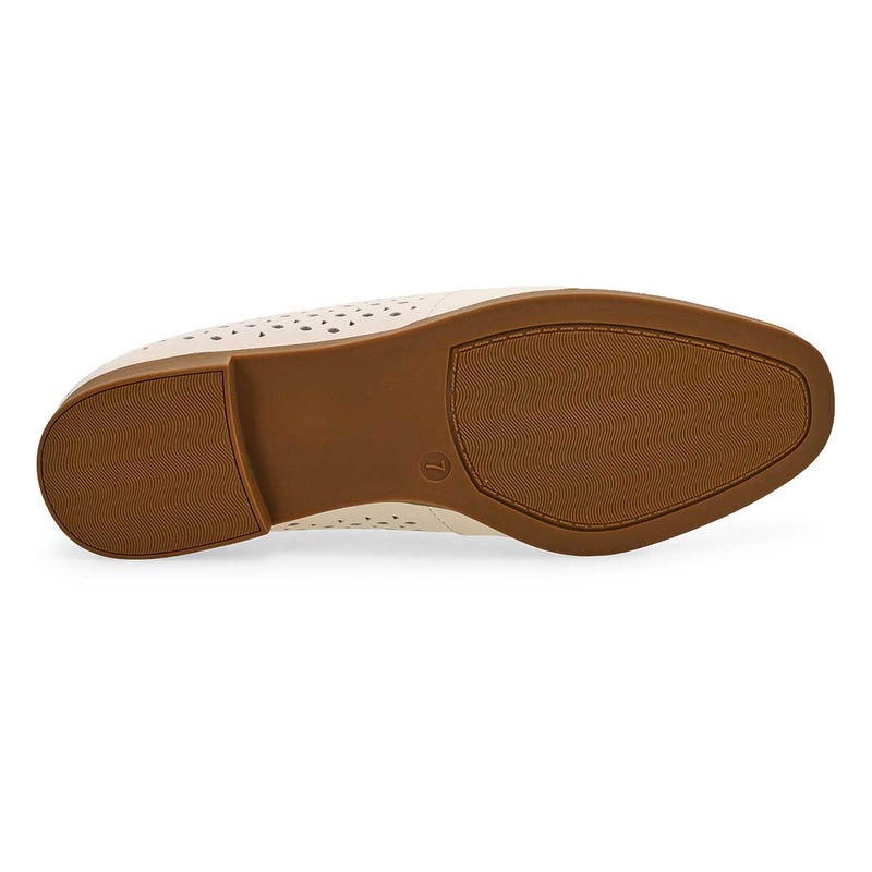 Flâneur en cuir PEYTON PERFORATED, crème, femmes