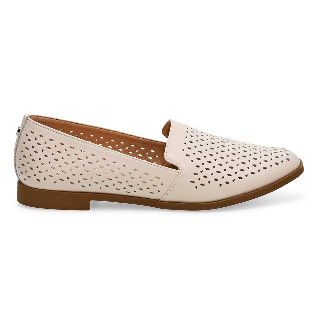 Flâneur en cuir PEYTON PERFORATED, crème, femmes