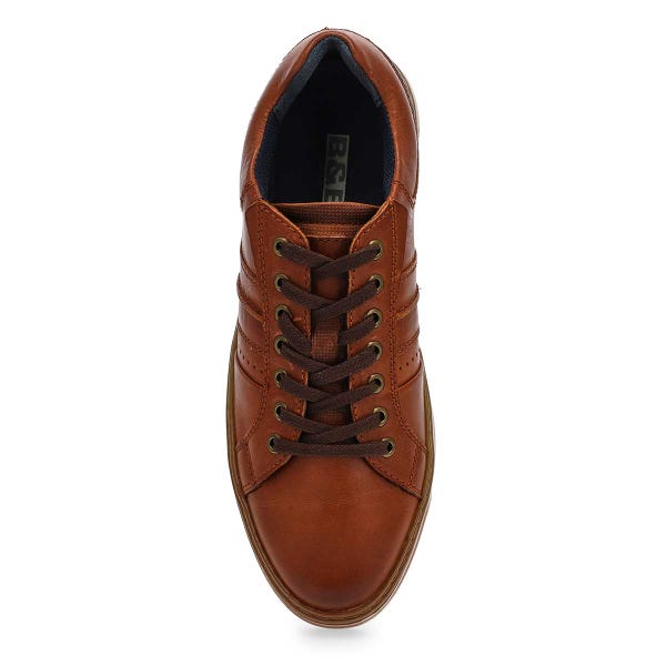 Richelieu en cuir décontracté PHILOS, rouge Berlin/brun, hommes