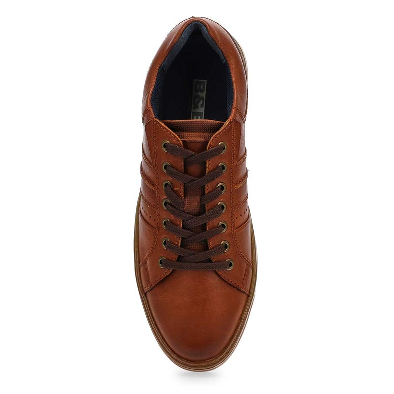 Richelieu en cuir décontracté PHILOS, rouge Berlin/brun, hommes