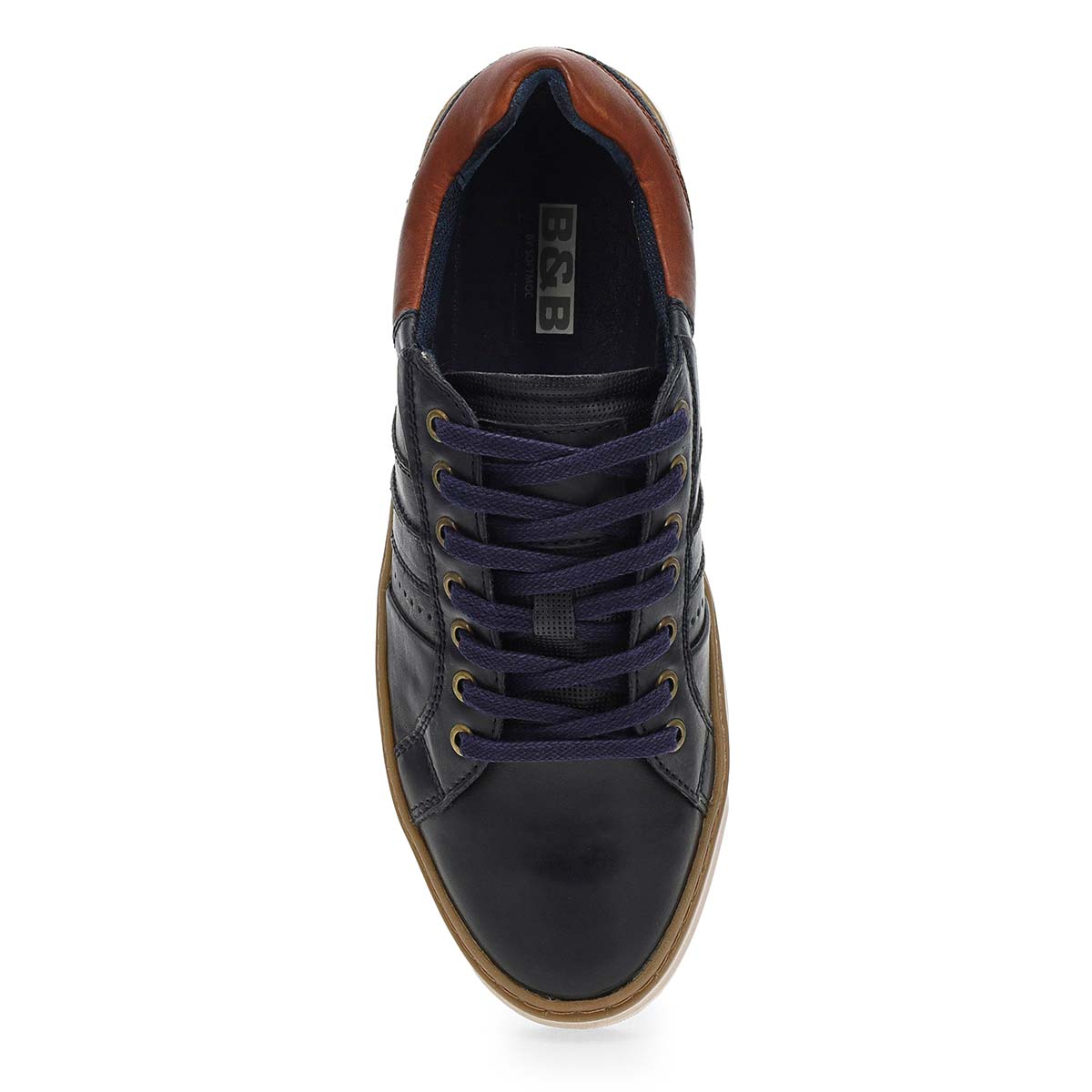 Richelieu en cuir décontracté PHILOS, marine Argentine, hommes