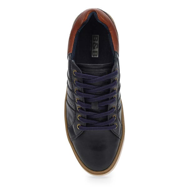 Richelieu en cuir décontracté PHILOS, marine Argentine, hommes