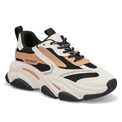 Lds Possession Lace Up Sneaker - Black/Tan