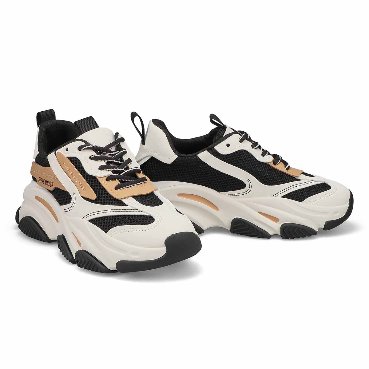 Women's  Possession Lace Up Sneaker - Black/Tan