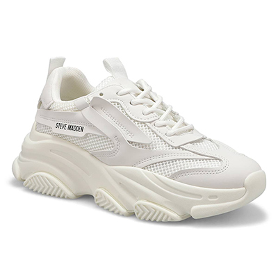 Lds Possession Lace Up Sneaker - White