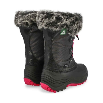 Botte d'hiver imp. POWDERY 2, anthracite, fille