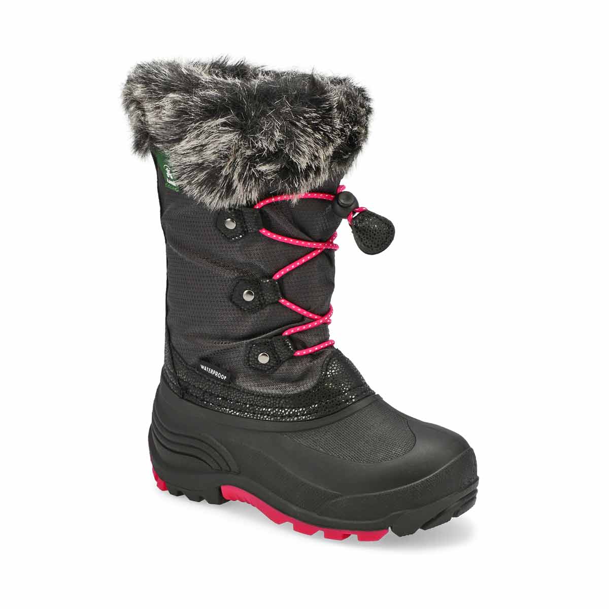 Botte d'hiver imp. POWDERY 2, anthracite, fille