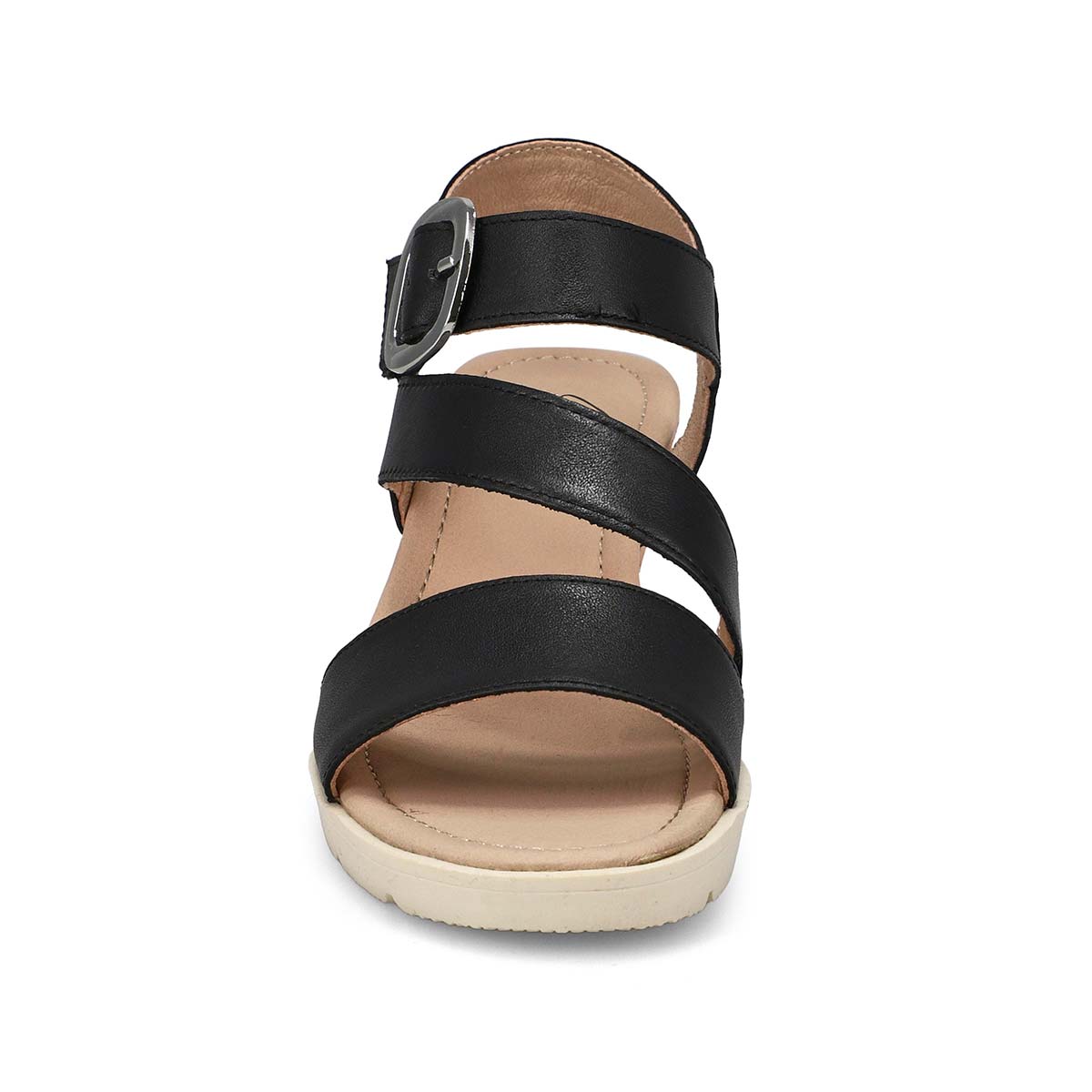 Sandale compensée en cuir PRINCESS 01, noir, femmes