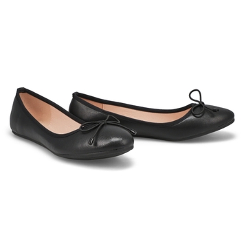 Women's Priscilla Leather Ballerina Flat - Black