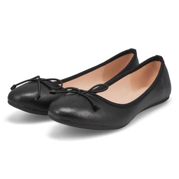 Women's Priscilla Leather Ballerina Flat - Black