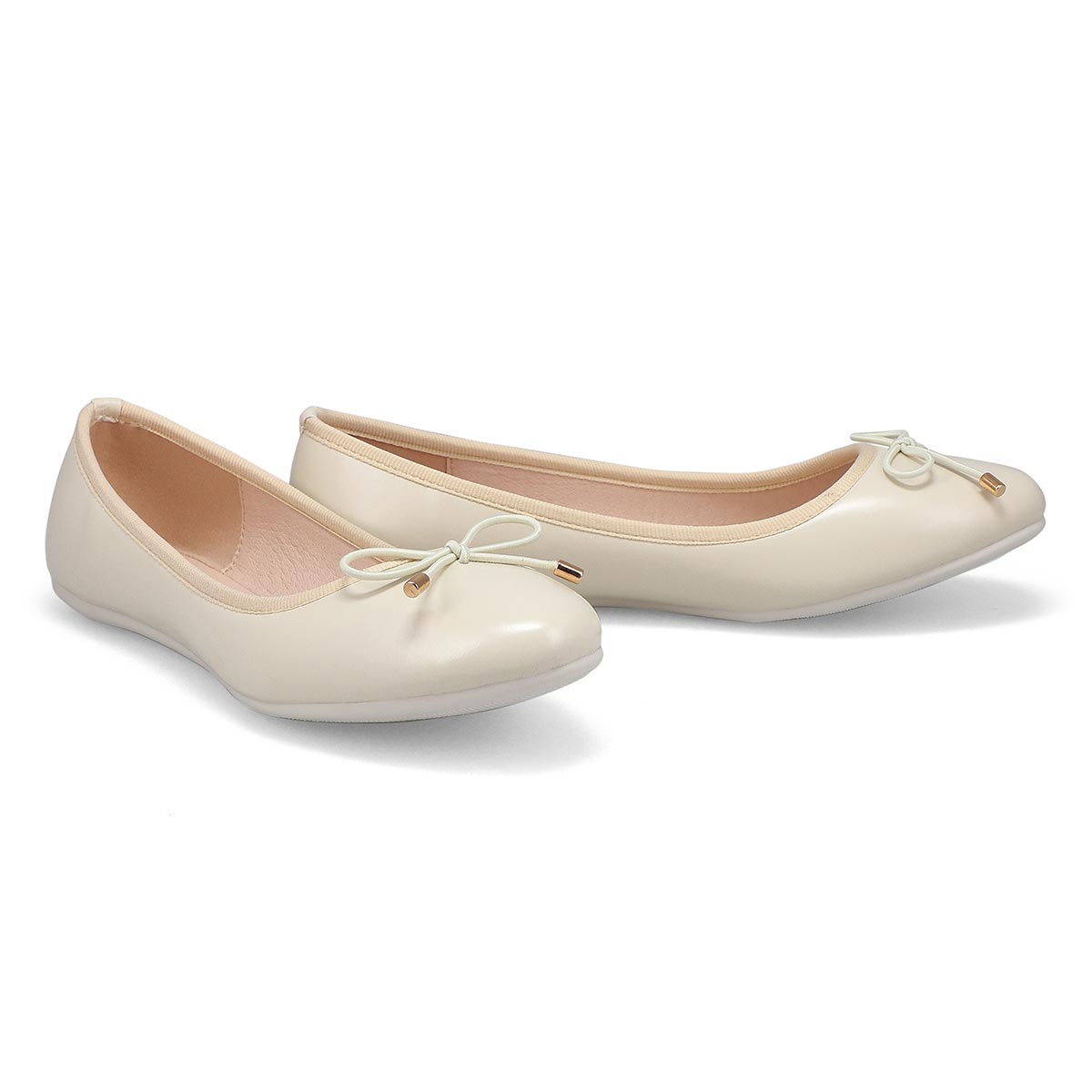 Women's Priscilla Leather Ballerina Flat - Bone