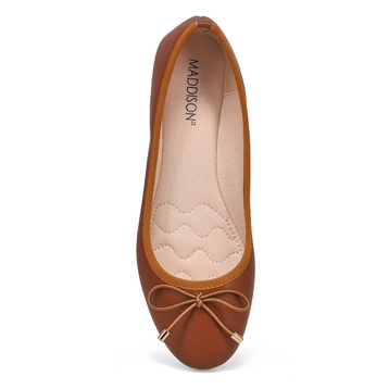 Women's Priscilla Leather Ballerina Flat - Brown