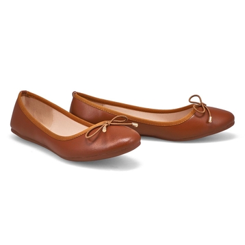 Women's Priscilla Leather Ballerina Flat - Brown