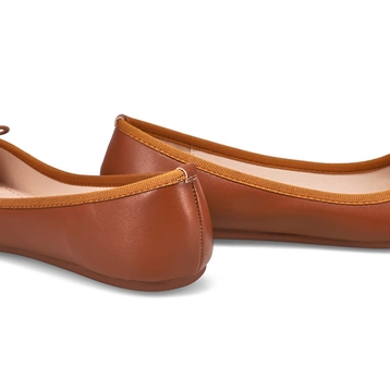 Women's Priscilla Leather Ballerina Flat - Brown