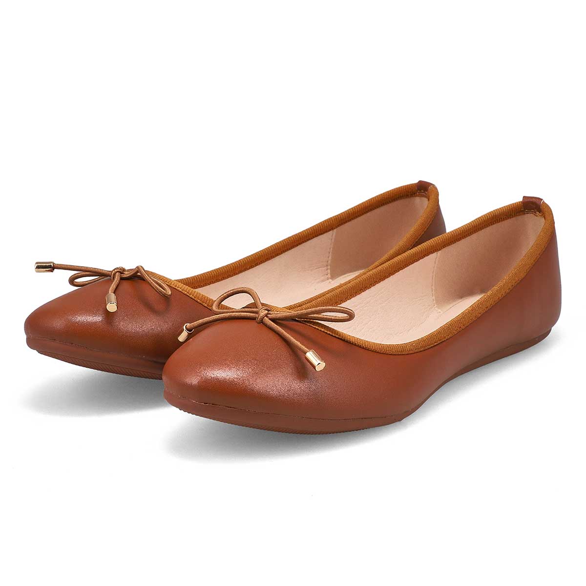 Women's Priscilla Leather Ballerina Flat - Brown