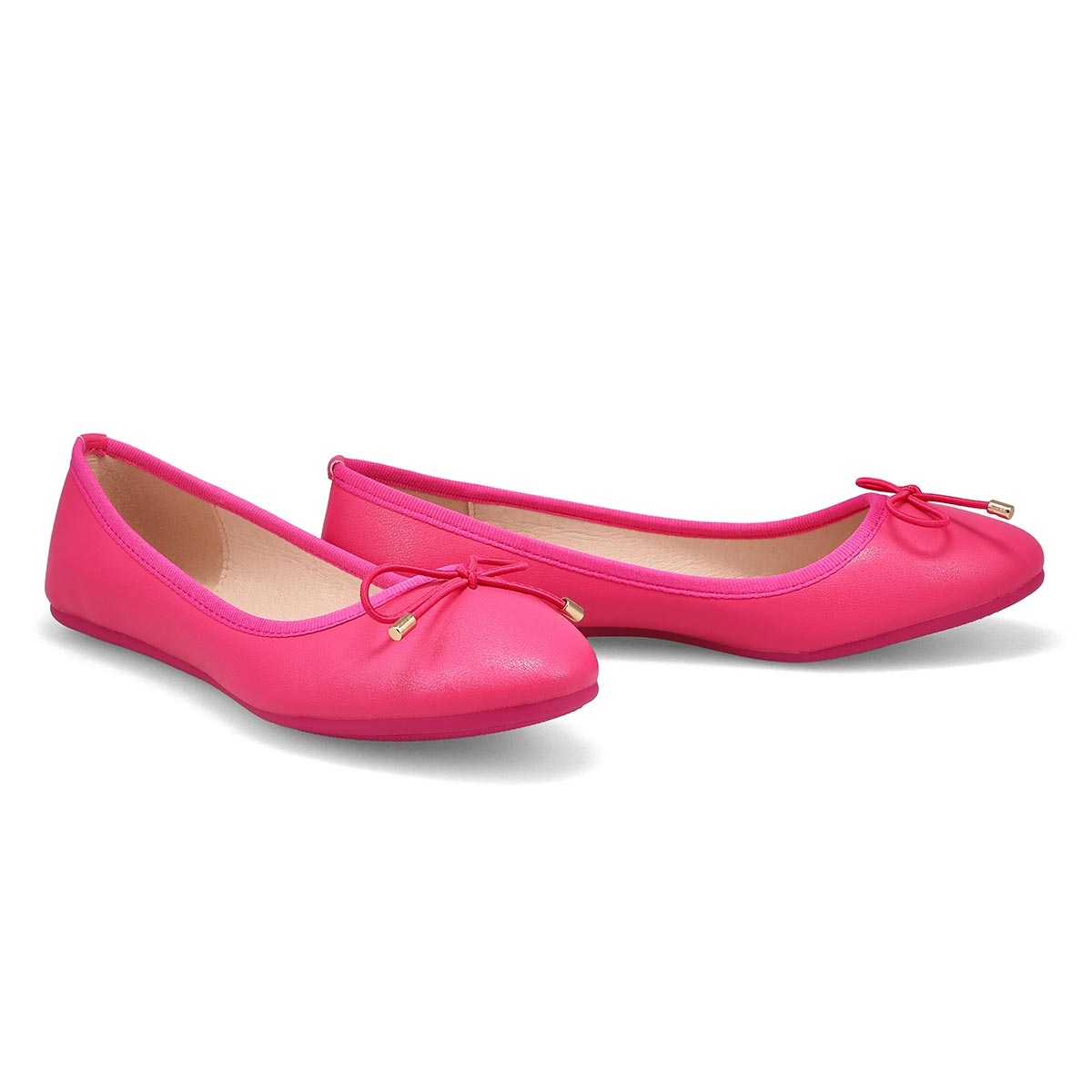 Women's Priscilla Leather Ballerina Flat - Fucshia