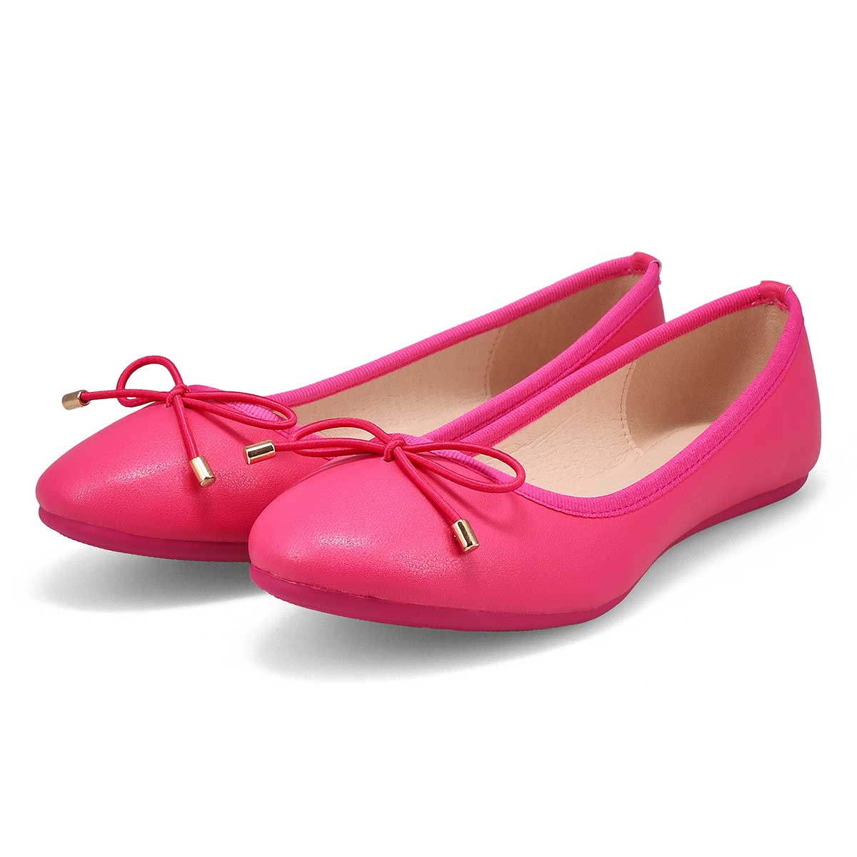 Women's Priscilla Leather Ballerina Flat - Fucshia