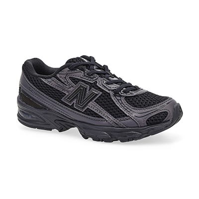 Espadrilles 740 à enfiler avec élastique pour enfants - Ciment noir/Noir