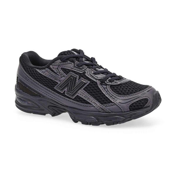 Kids'  740 Bungee Slip On Sneaker - Black Cement/Black