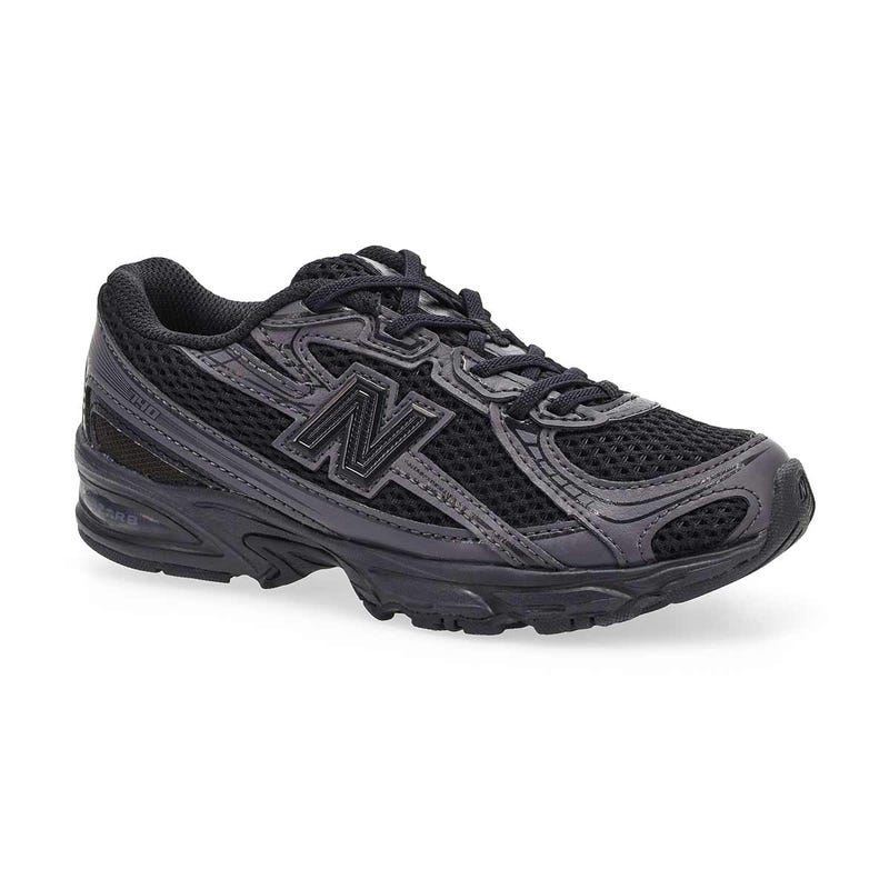 Kids'  740 Bungee Slip On Sneaker - Black Cement/Black