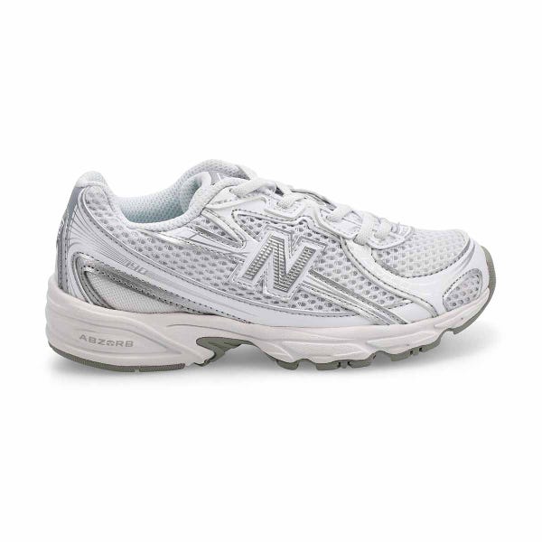 Kids' 740 Bungee Slip On Sneaker - White/Grey