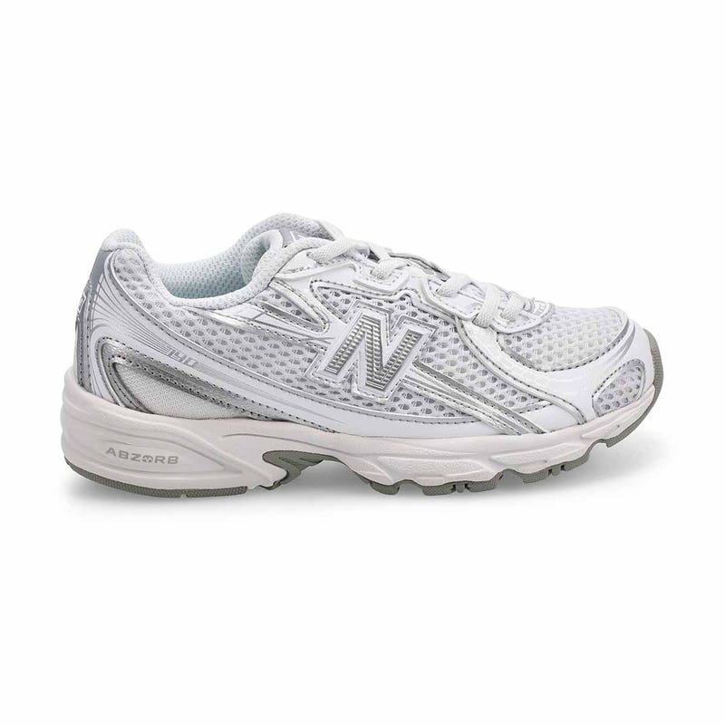 Kids' 740 Bungee Slip On Sneaker - White/Grey