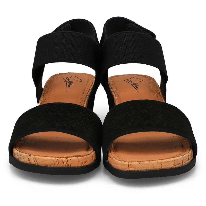 Women's  Queen 01 Leather Wedge Sandal - Black