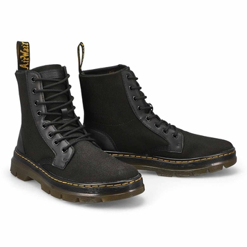 Men's Combs Nylon Lace Up Combat Boot - Black