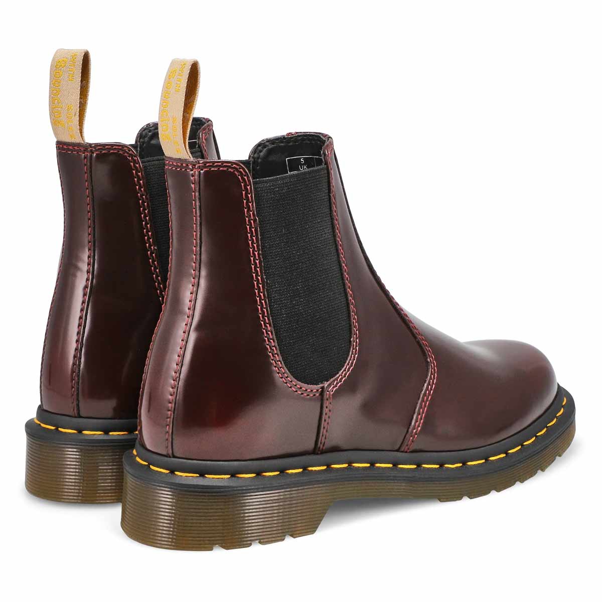 vegan flora chelsea boots cherry red