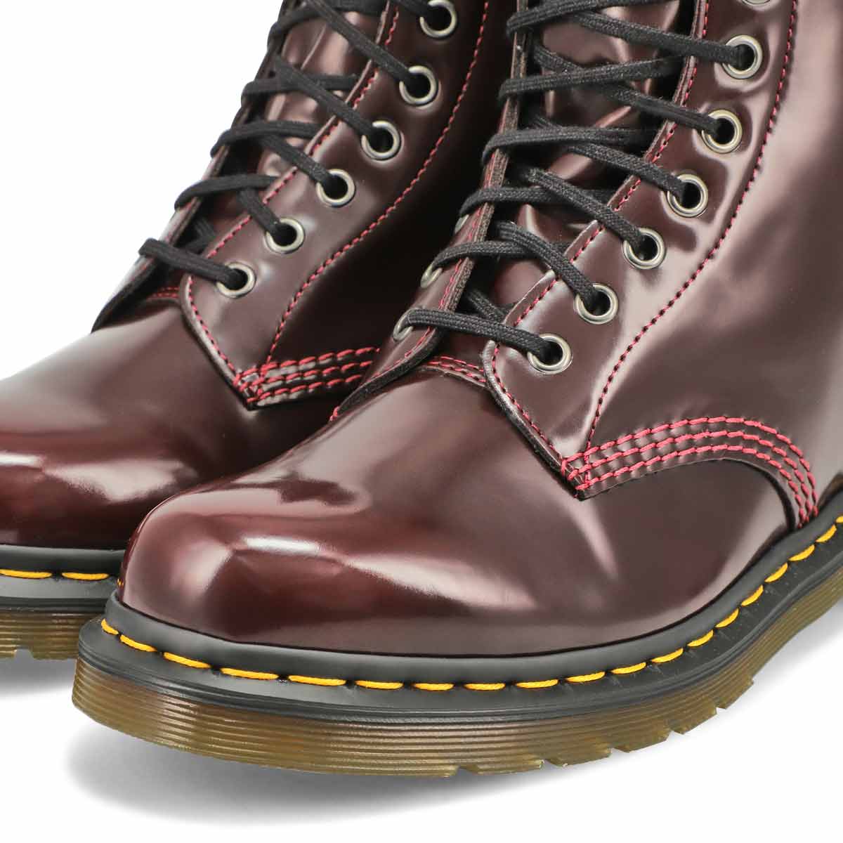 Women's Vegan 1460 8-Eye Smooth Combat Boot - Cherry Red