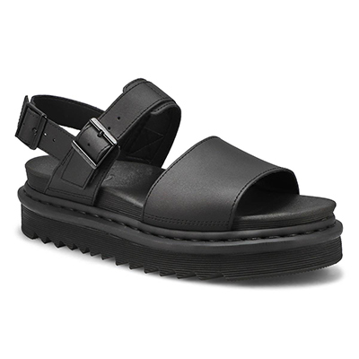 Lds Voss 2 Strap Casual Sandal - Black/Black