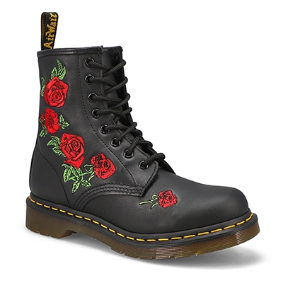 Lds Vonda 1460 8-Eye Combat Boot - Black/Red