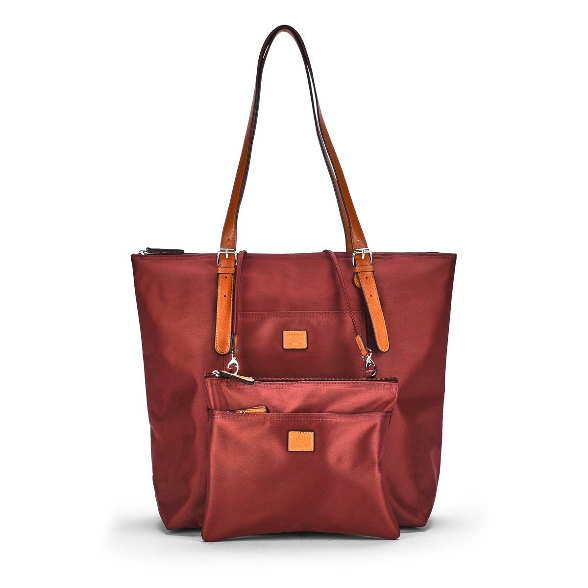 Women's ROOTS73 R4324 burgundy 2 in 1 tote bag