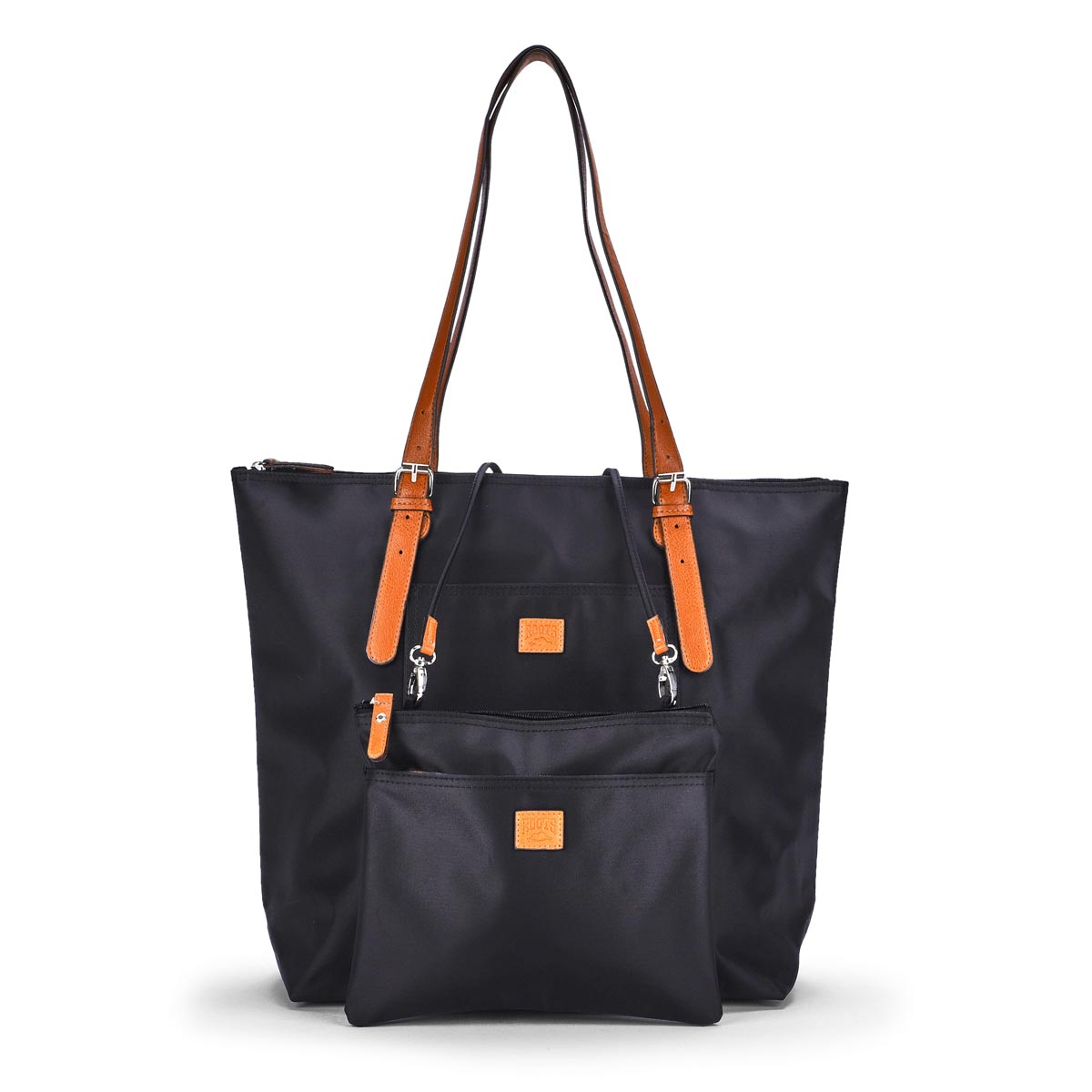 Roots Women's R4324 black 2 in 1 tote/crossbo | Softmoc.com