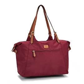 Lds Nylon Large Tote Bag - Burgundy