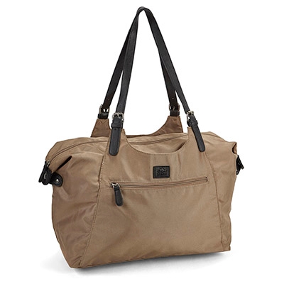 Lds Nylon Large Tote Bag - Taupe