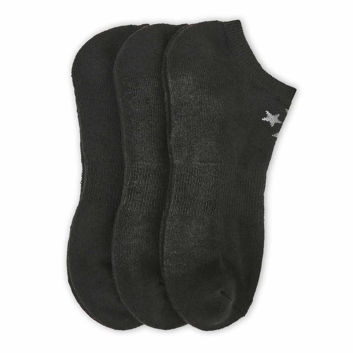 Men's Half Cushion No Show Sock 3 Pack - Black/Grey