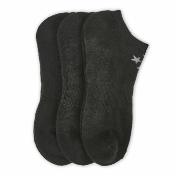 Men's Half Cushion No Show Sock 3 Pack - Black/Gre