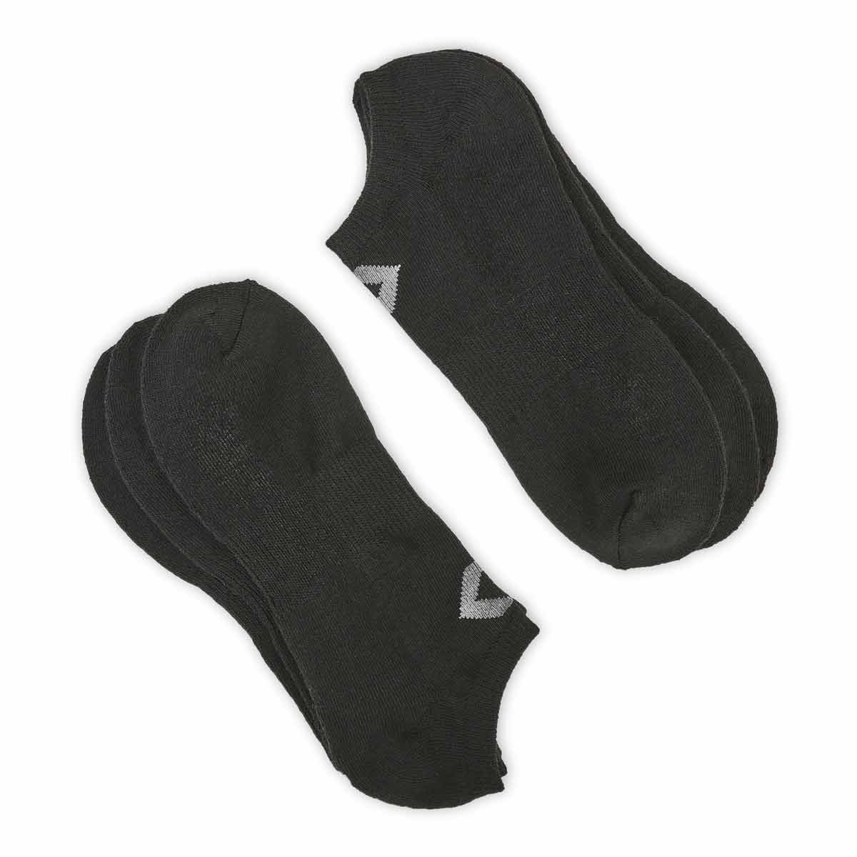 Men's Half Cushion No Show Sock 3 Pack - Black/Grey